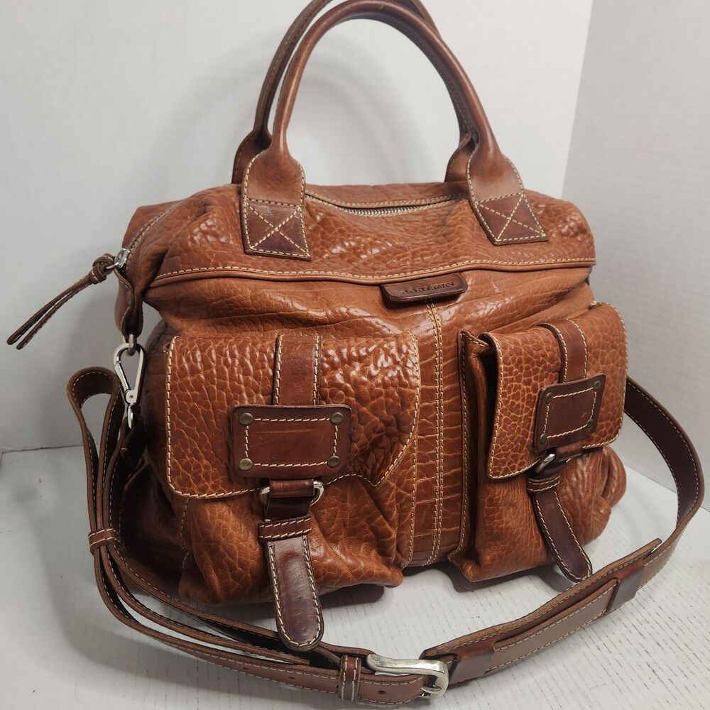 Borlino Milano Buffalo Leather Duffle Bag Weekender w Strap OOAK MTO Italy Terra - Picture 4 of 16